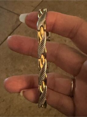 Two-Tone Gold and Silver Woven Bracelet - Women’s Fashion Bracelet